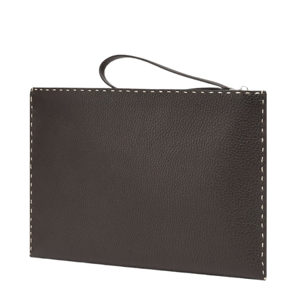 Selleria Medium Leather Clutch - Brown - Image 2