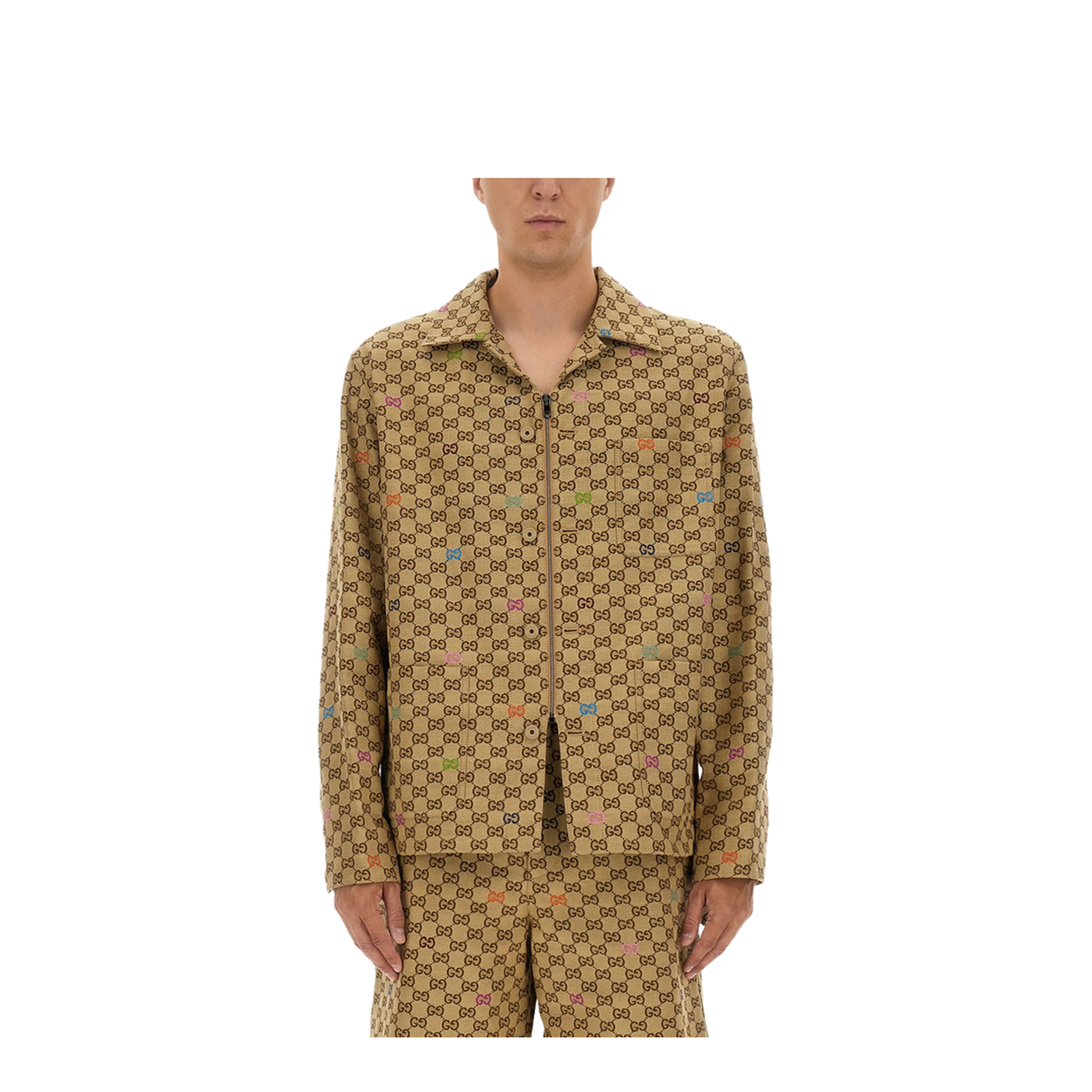 Canvas Jacket in Camel and Dark Brown - Image 1