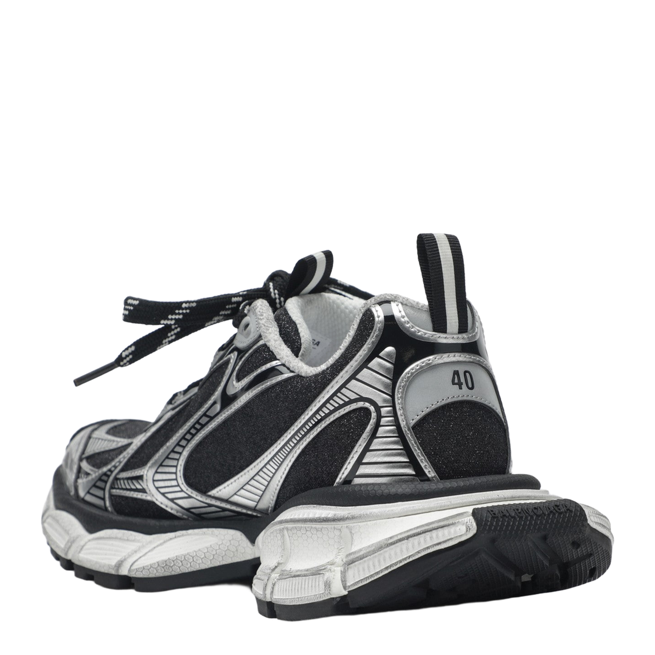 3XL Sneakers in Black and Silver with Glitter - Image 2