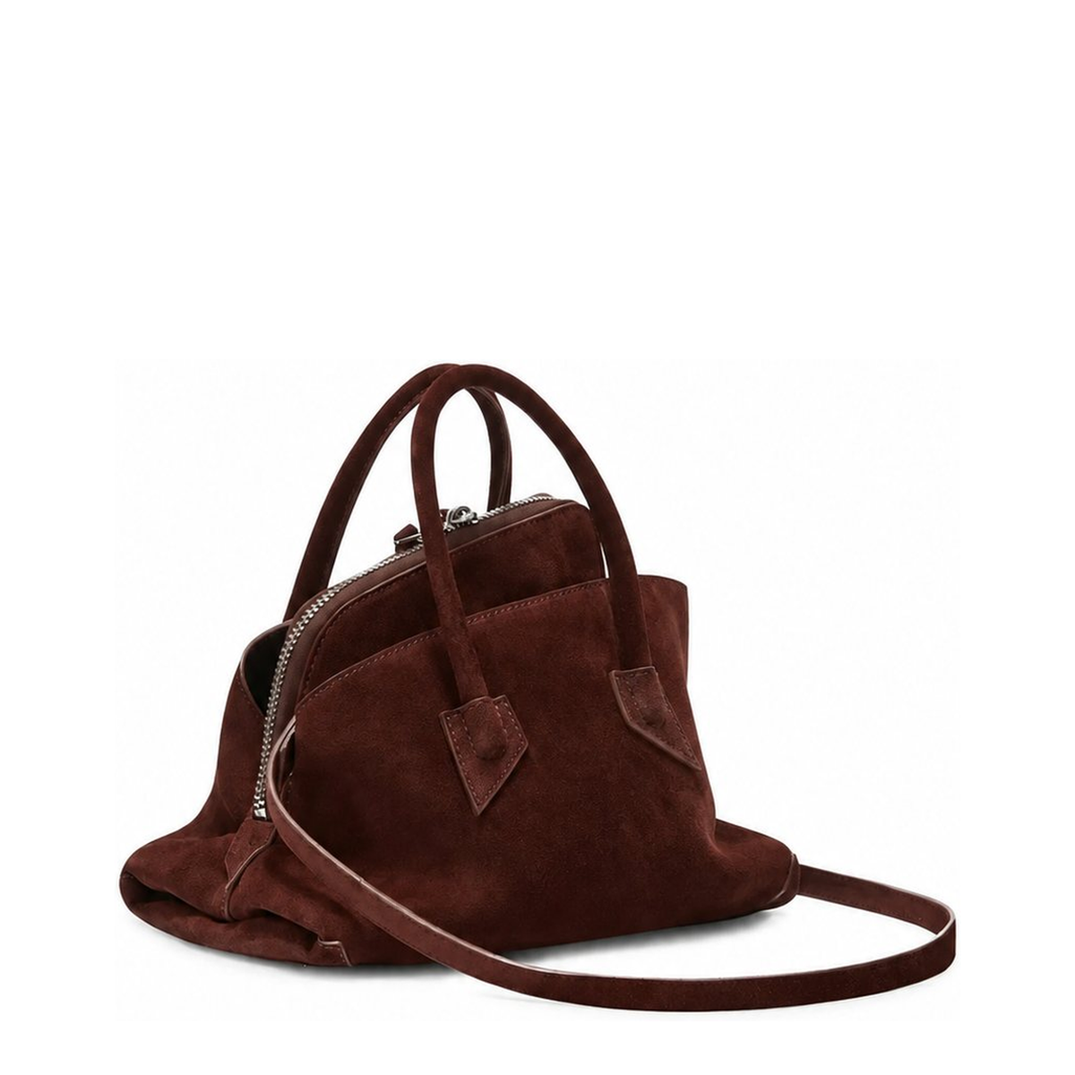 La Passeggiata Mini Suede Top-Handle Bag - Light Brown - Image 2