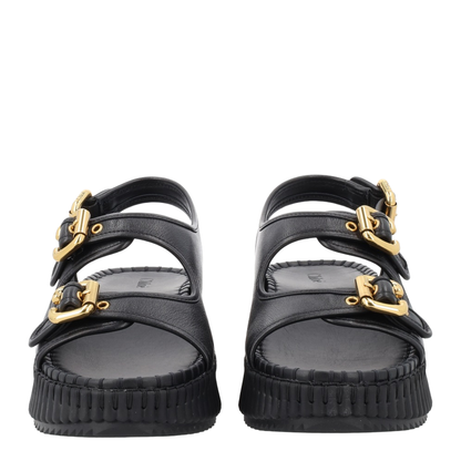 Nama Sandal With Wedge in Black - Image 3