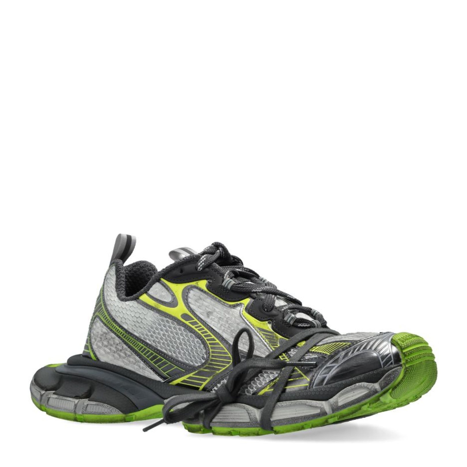 3XL Trainers in White Grey Green Yellow - Image 6