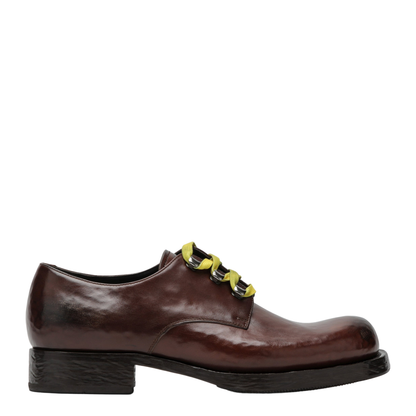 Brown Lace-Up Shoes in Aged Leather - Image 1