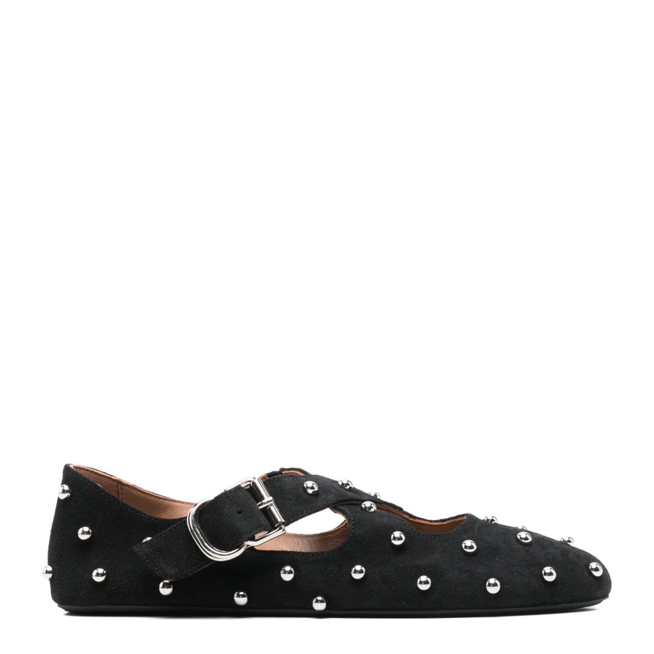 Black Crossed Strap Ballet Flats - Image 1