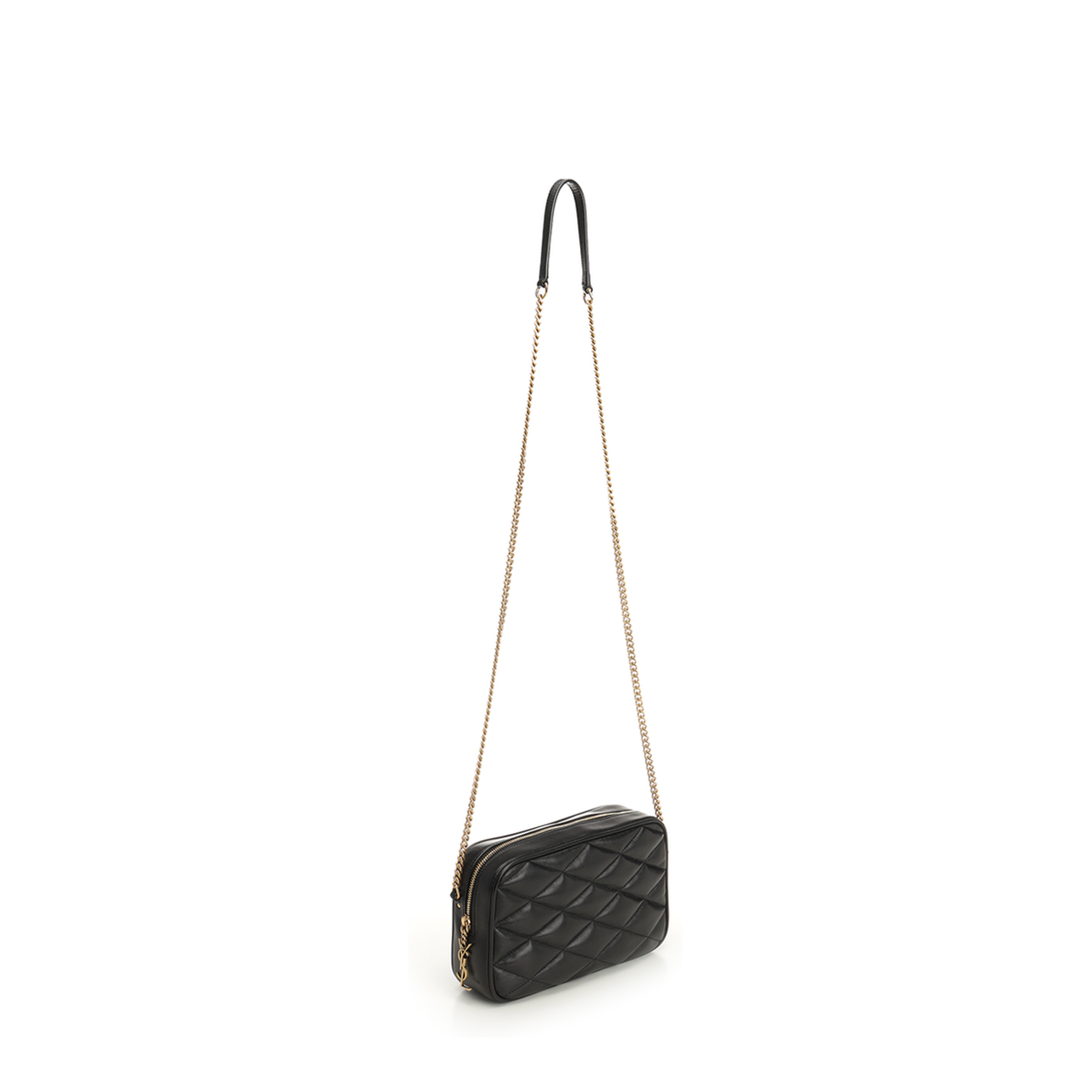 Quilted Leather Crossbody Bag - Black - Image 2