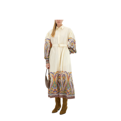 White Cotton Maxi Shirt Dress - Image 2