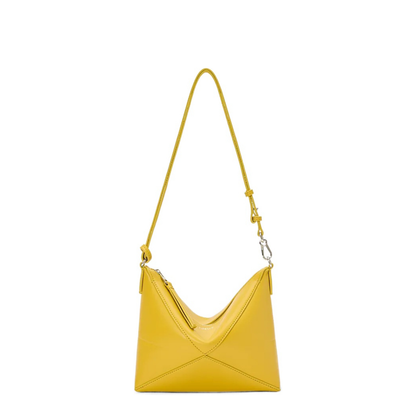 Puzzle Fold Leather Pouch - Yellow - Image 1