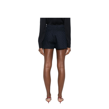 Blue Gg Cotton Gabardine Shorts - Image 3