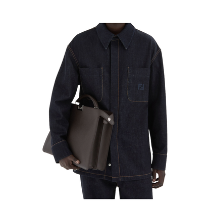 Peekaboo Medium Leather Structured Tote - Brown - Image 4