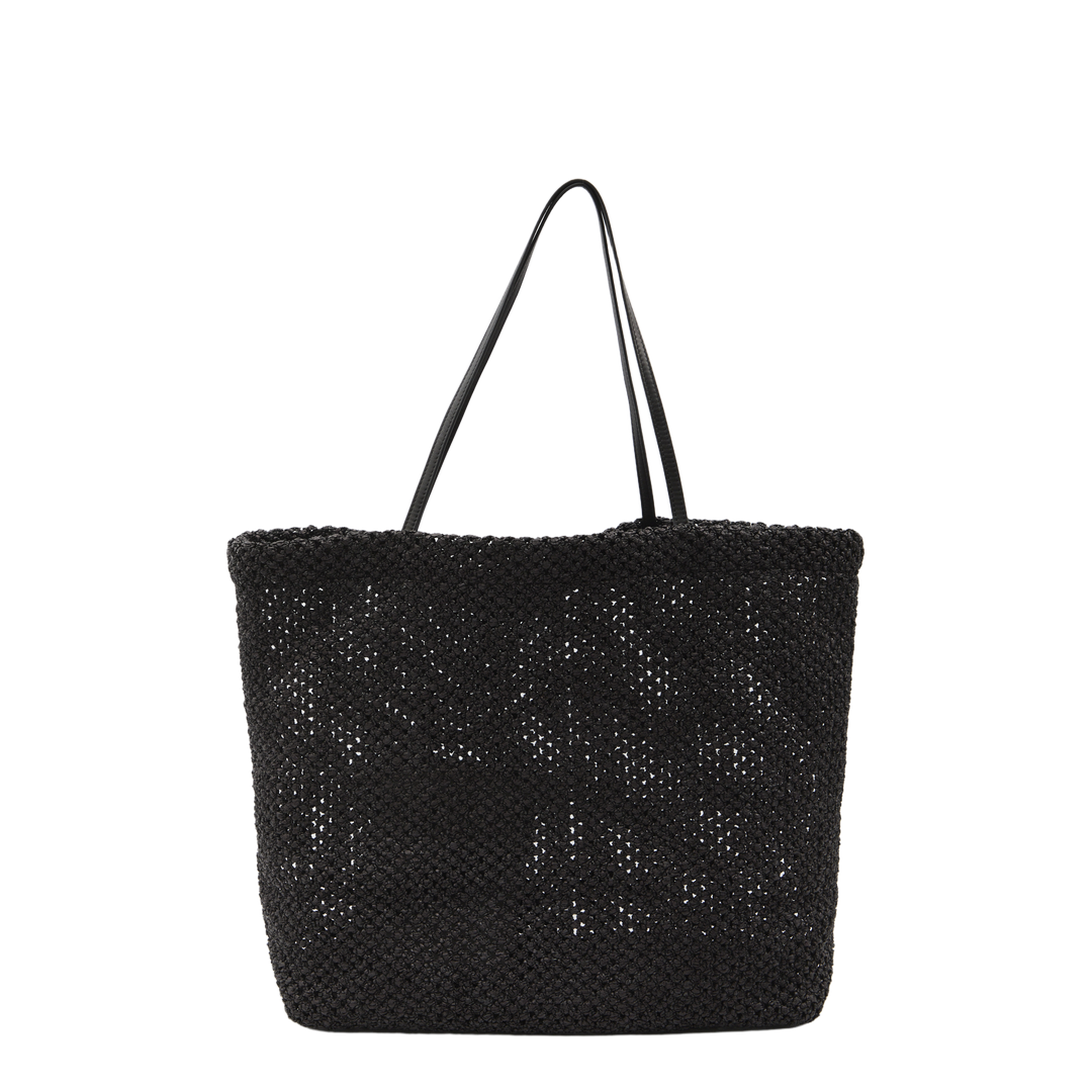 Barn Small Raffia Tote - Black - Image 1