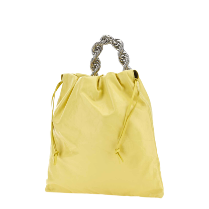 Yellow Leather Bucket Bag - Image 2