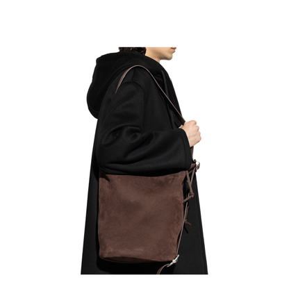 Loop Medium Grained Nubuck Bucket Bag - Dark Chestnut - Image 1