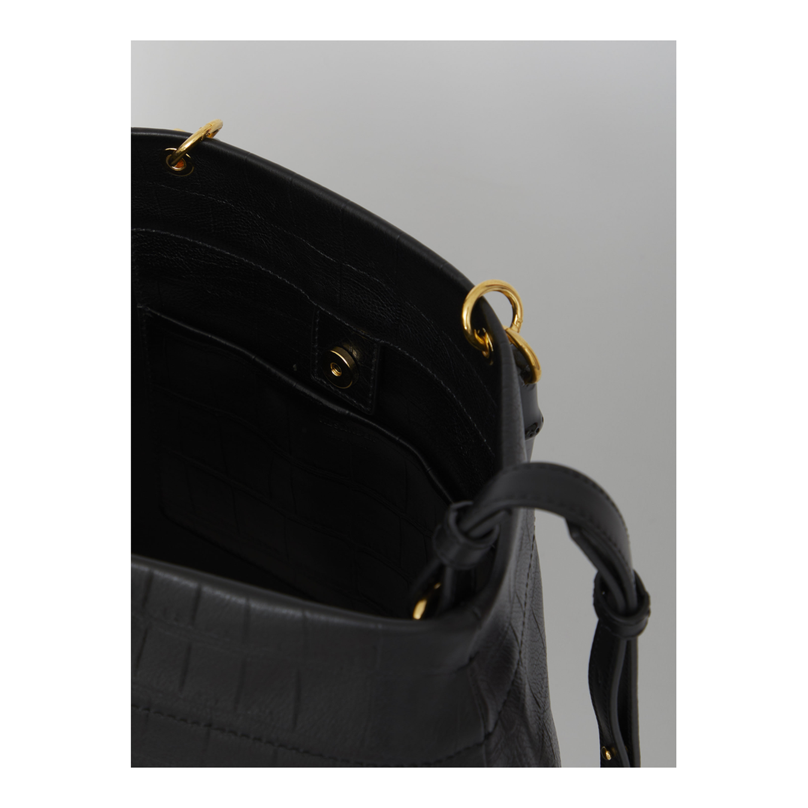 Crocodile Embossed Leather Tote Bag - Image 5