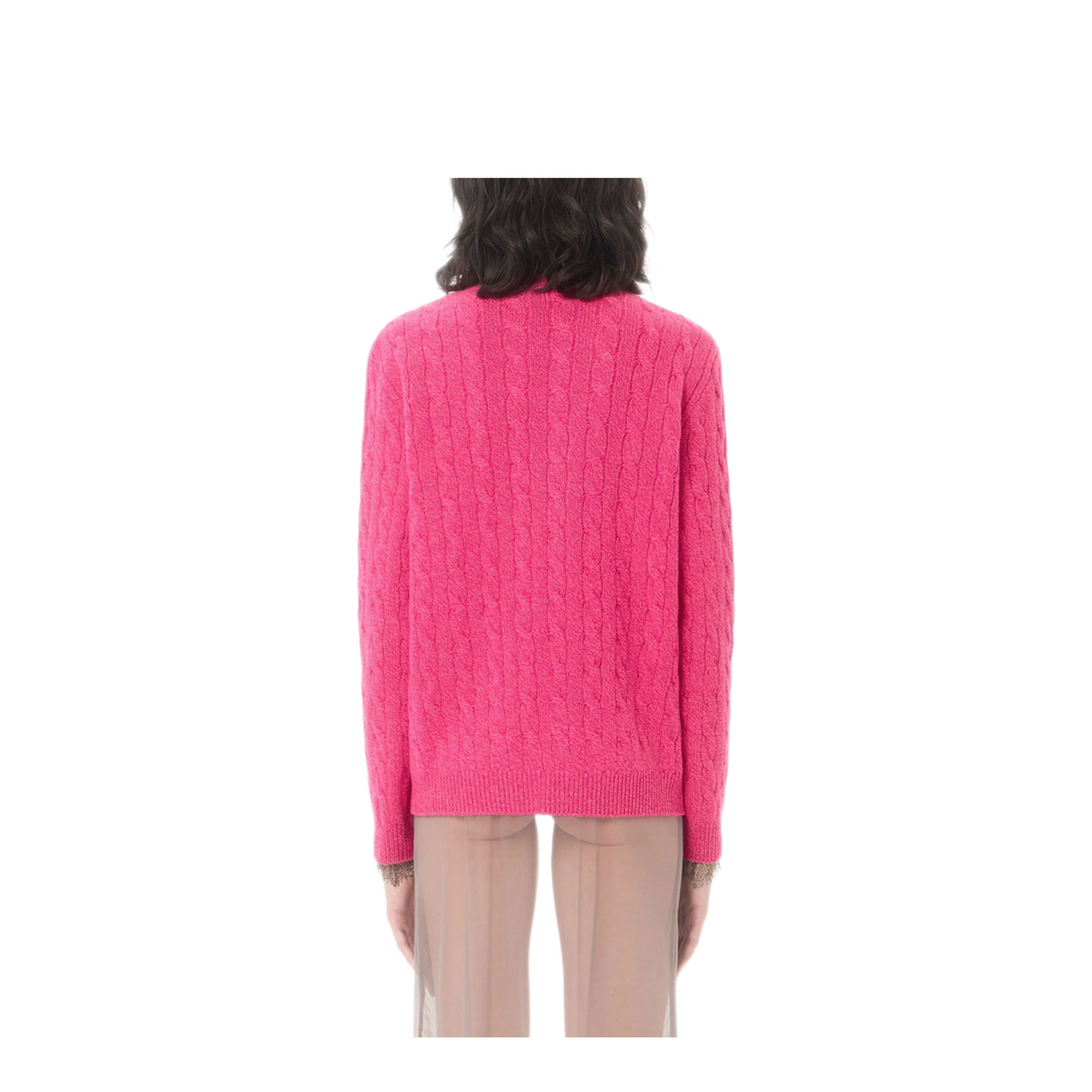 Wool Mouliné Cable-Knit Sweater - Image 4