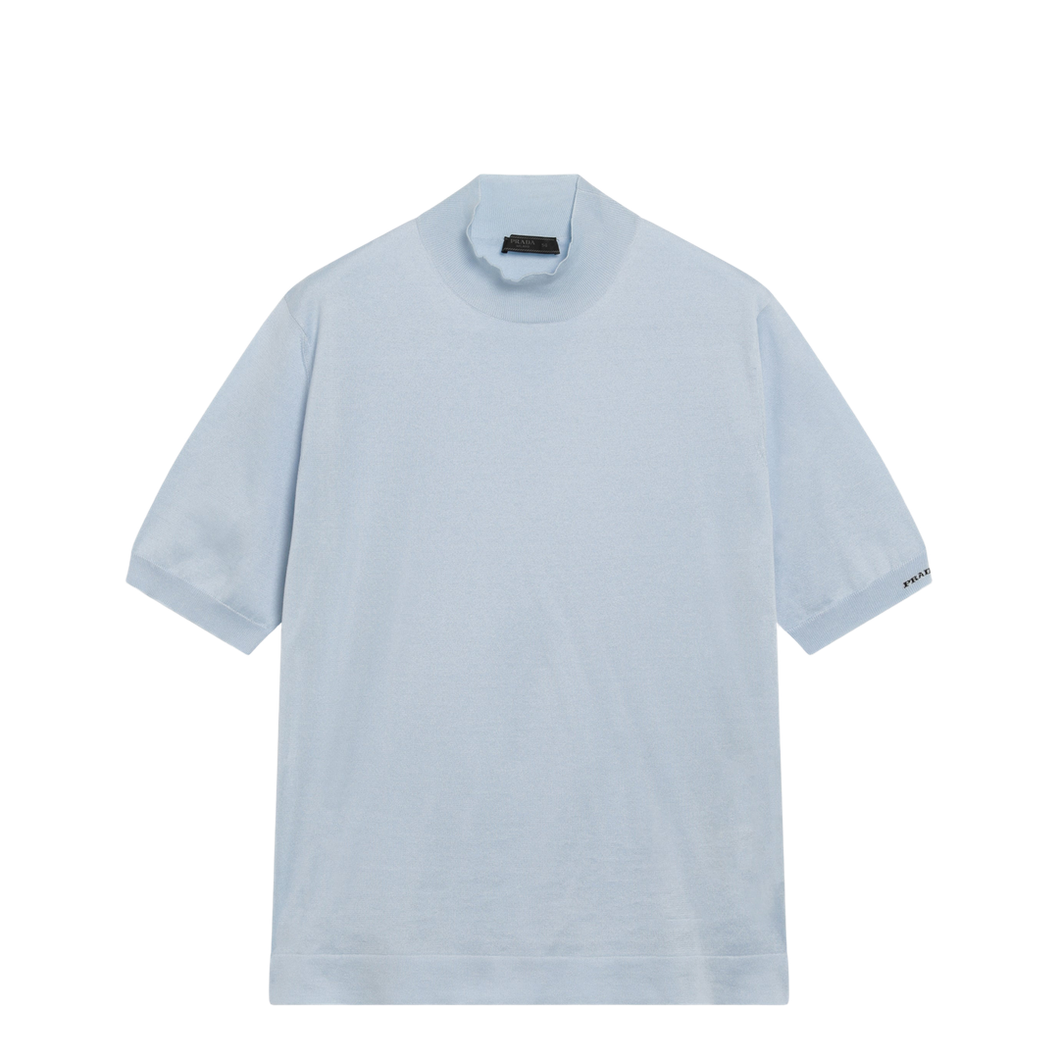 Light Blue Short-Sleeve Cotton Top - Image 1
