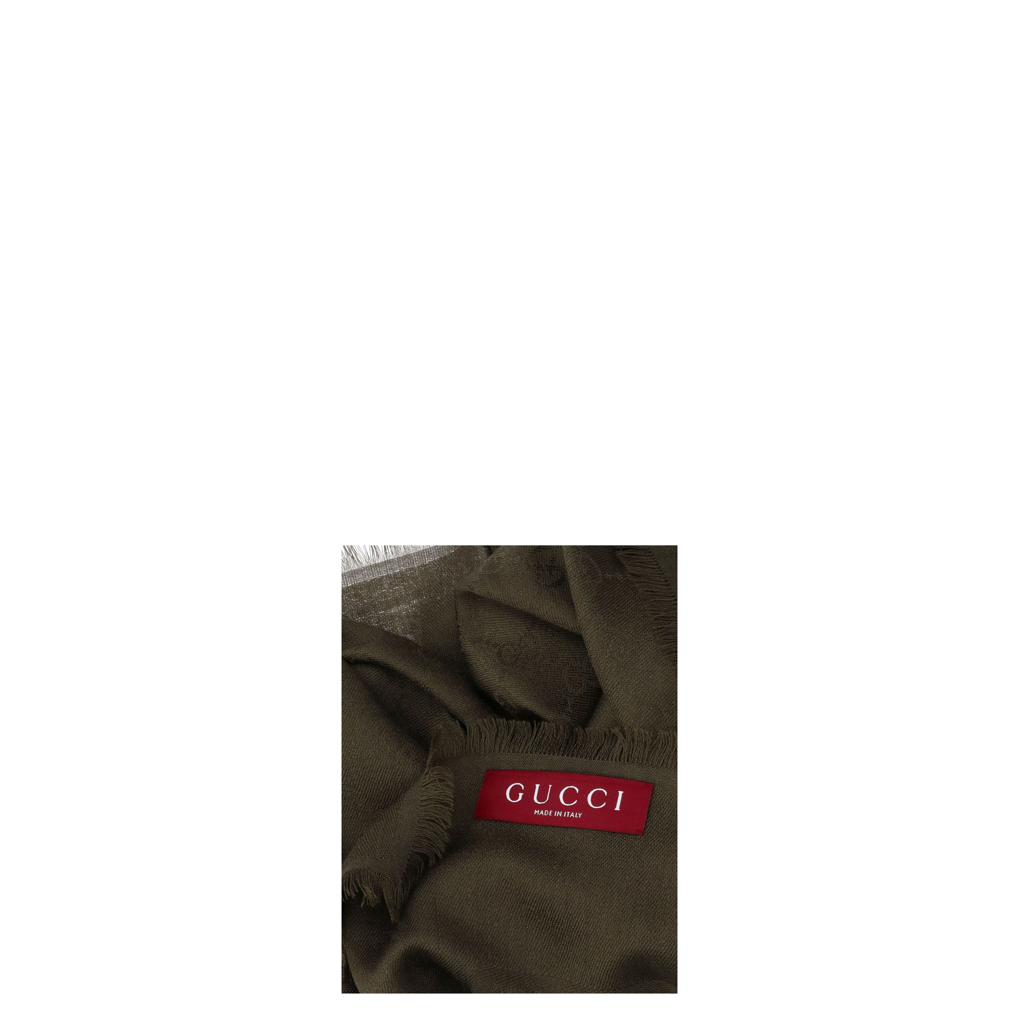 Wool and Silk Jacquard Shawl in Forrest Green - Image 2