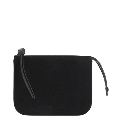 Small Calfskin Shoulder Bag - Black Suede - Image 1