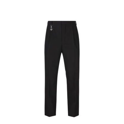 Charm-Detail Cotton Tapered Trousers - Image 1