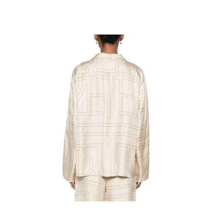 Rebellion Lace-Up Blouse in Cream Floral - Image 2