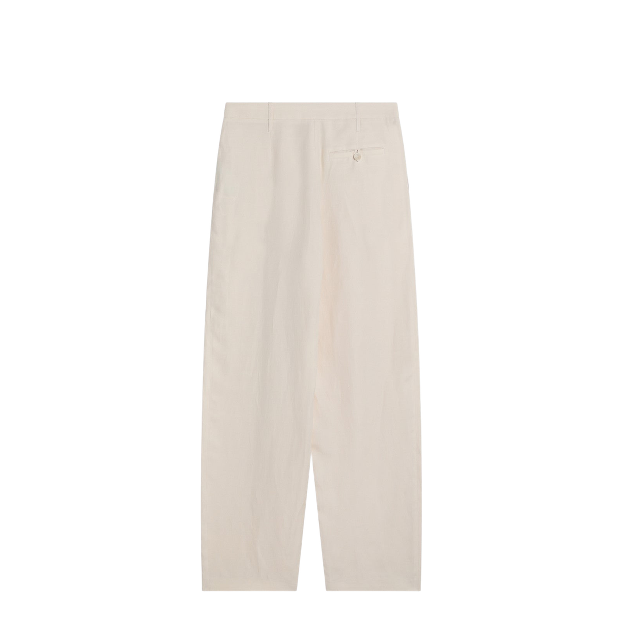 Wide Butter-Coloured Pants in Linen Blend - Image 2