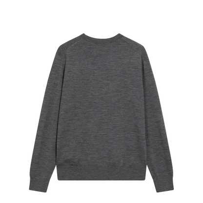 Grey Wool Crewneck Sweater - Image 2