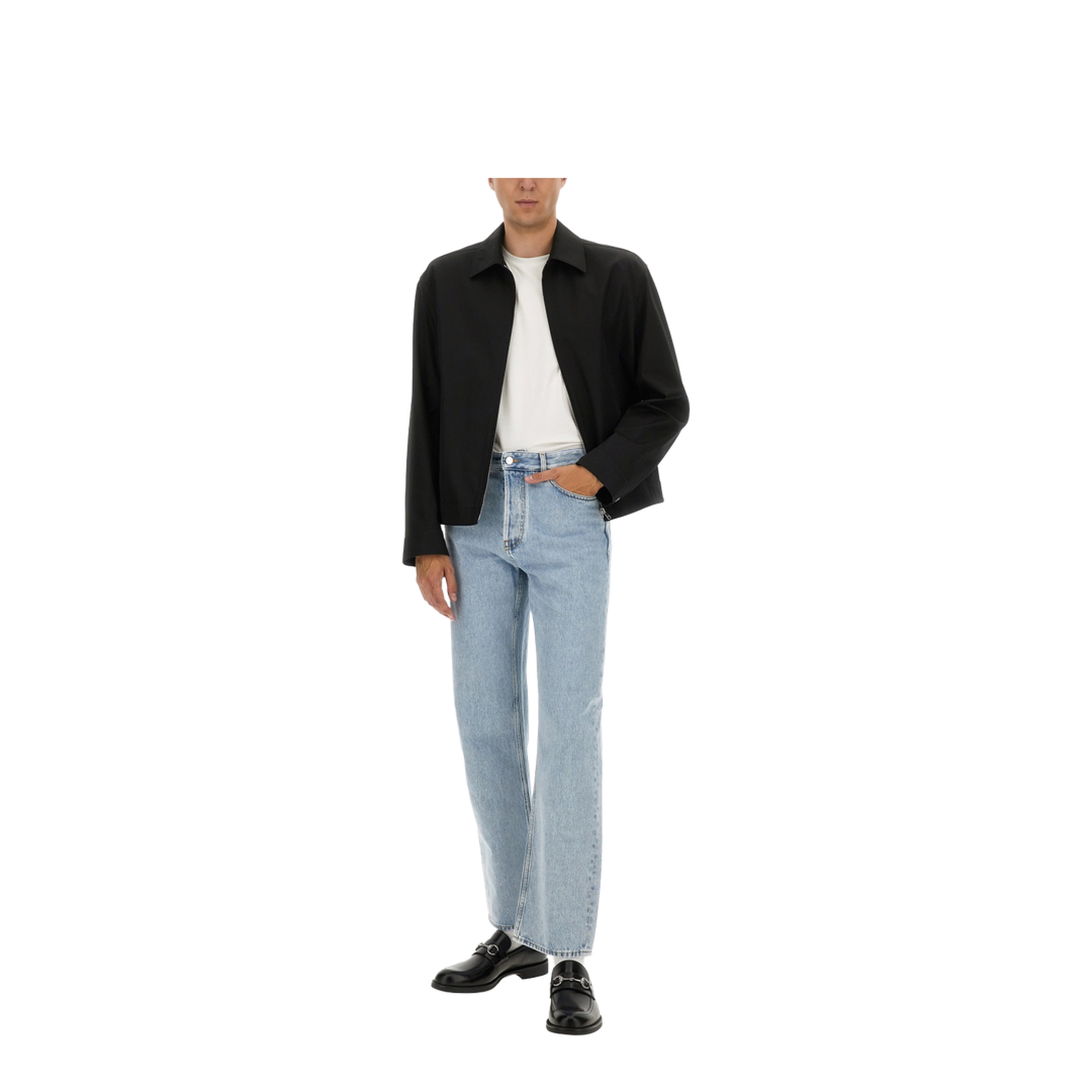 Washed Denim Pant with Insert in Light Blue - Image 6