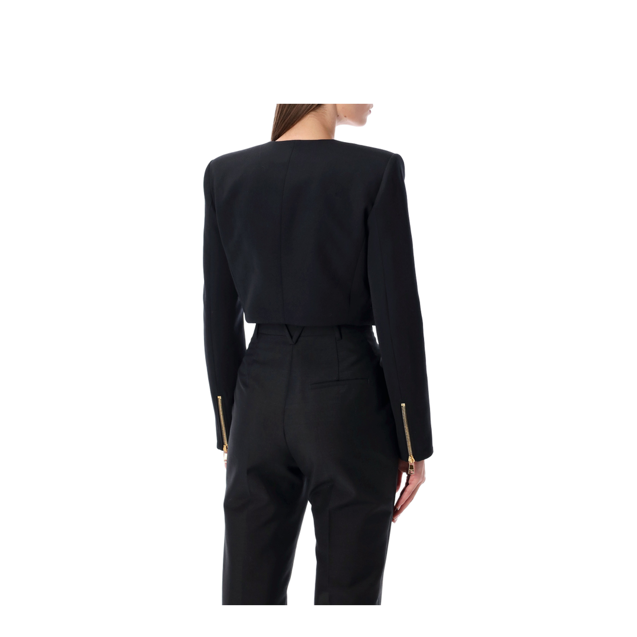 Cropped Jacket Wool Black - Image 2