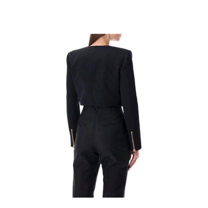 Cropped Jacket Wool Black - Image 2
