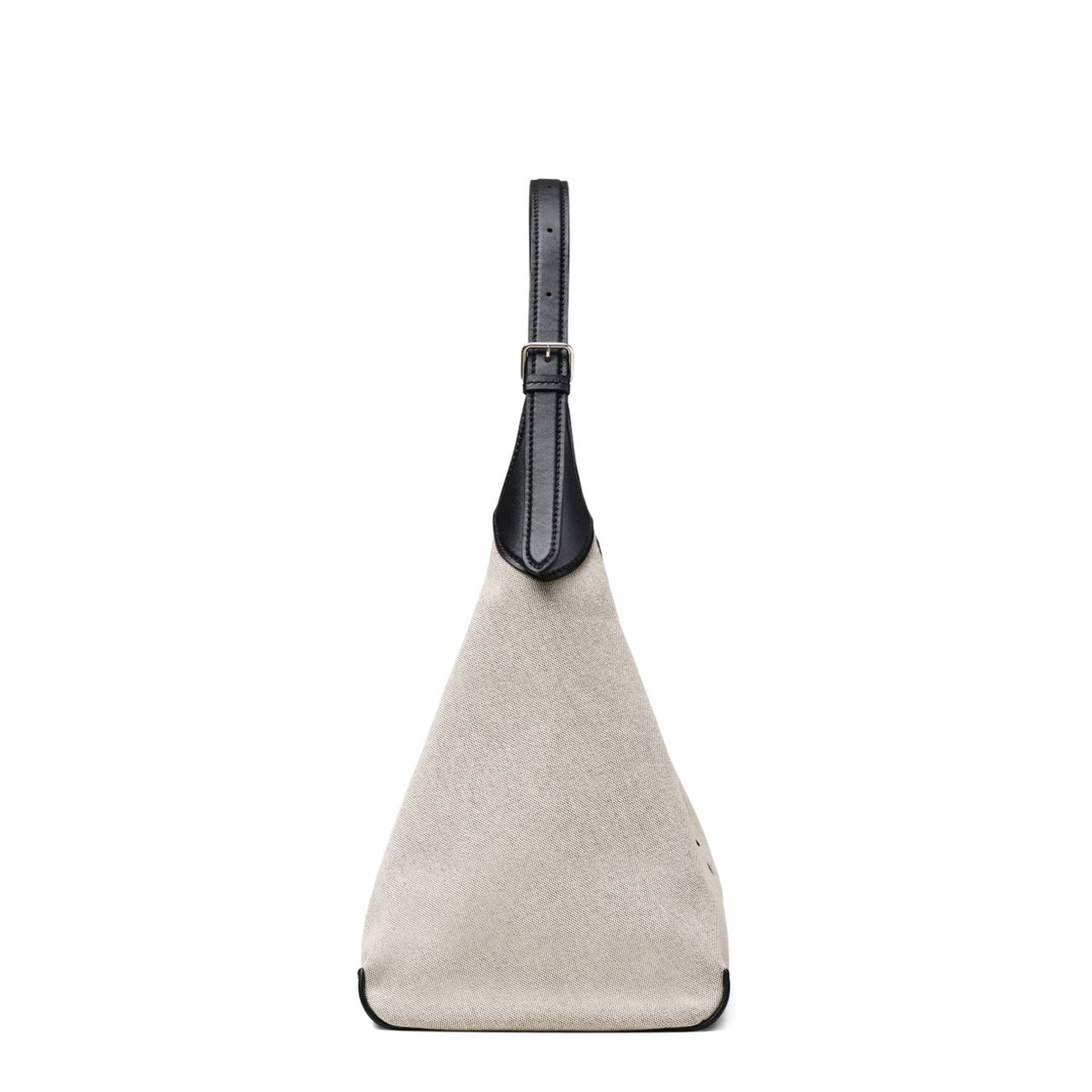 The Sack Bag Canvas Shoulder Bag - Ivory/Black - Image 4