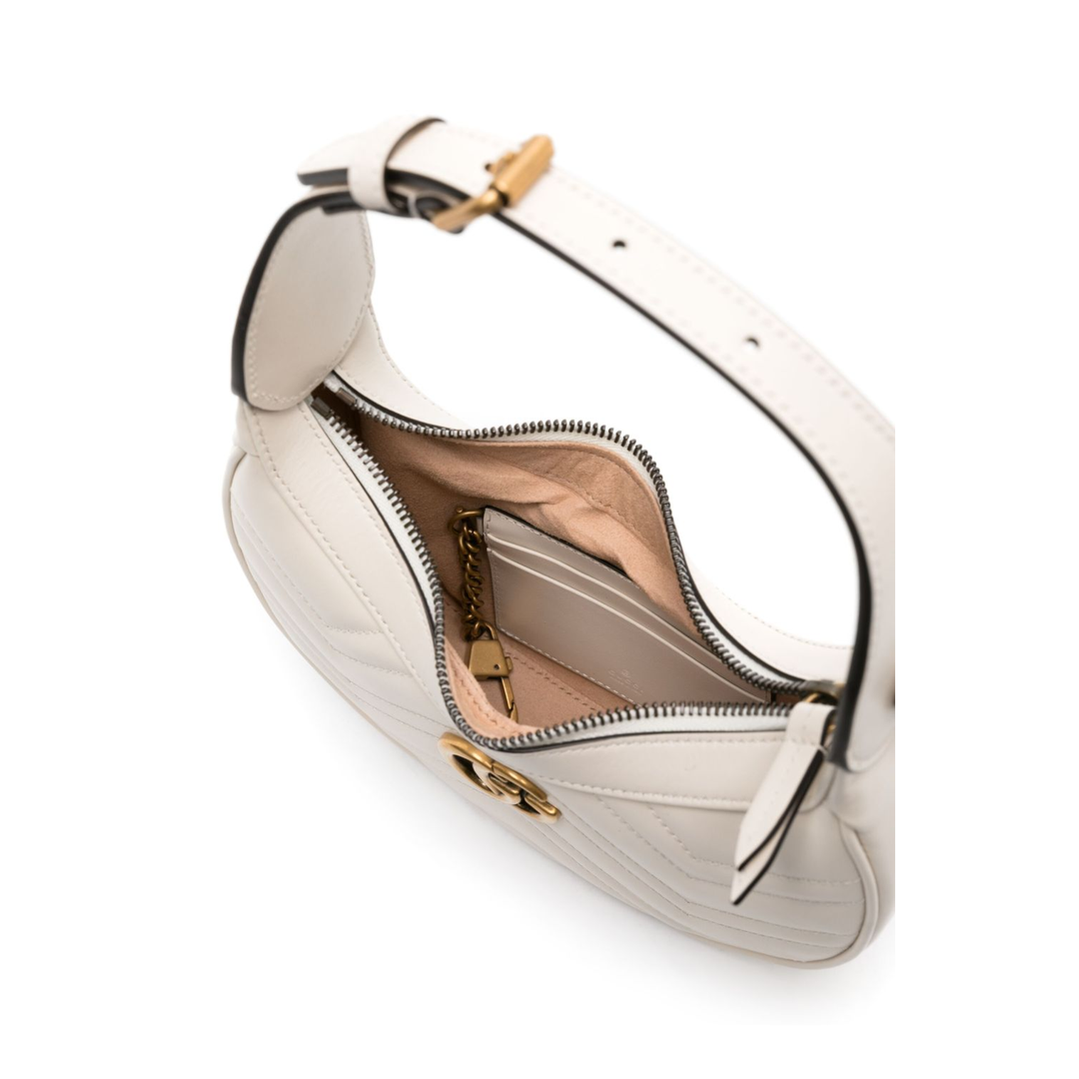 Small Shoulder Bag in White Leather - Image 4