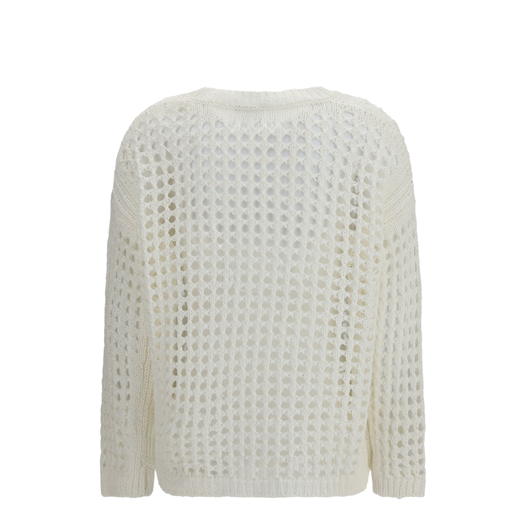 Open-knit Sweater in Linen and Cotton Yarn - Image 2