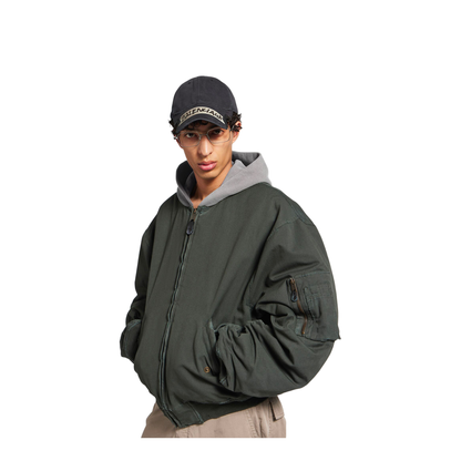 Hooded Standard Canvas Bomber Jacket - Image 2