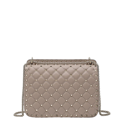 Medium Rockstud Spike Bag in Powder Pink Nappa Leather - Image 2