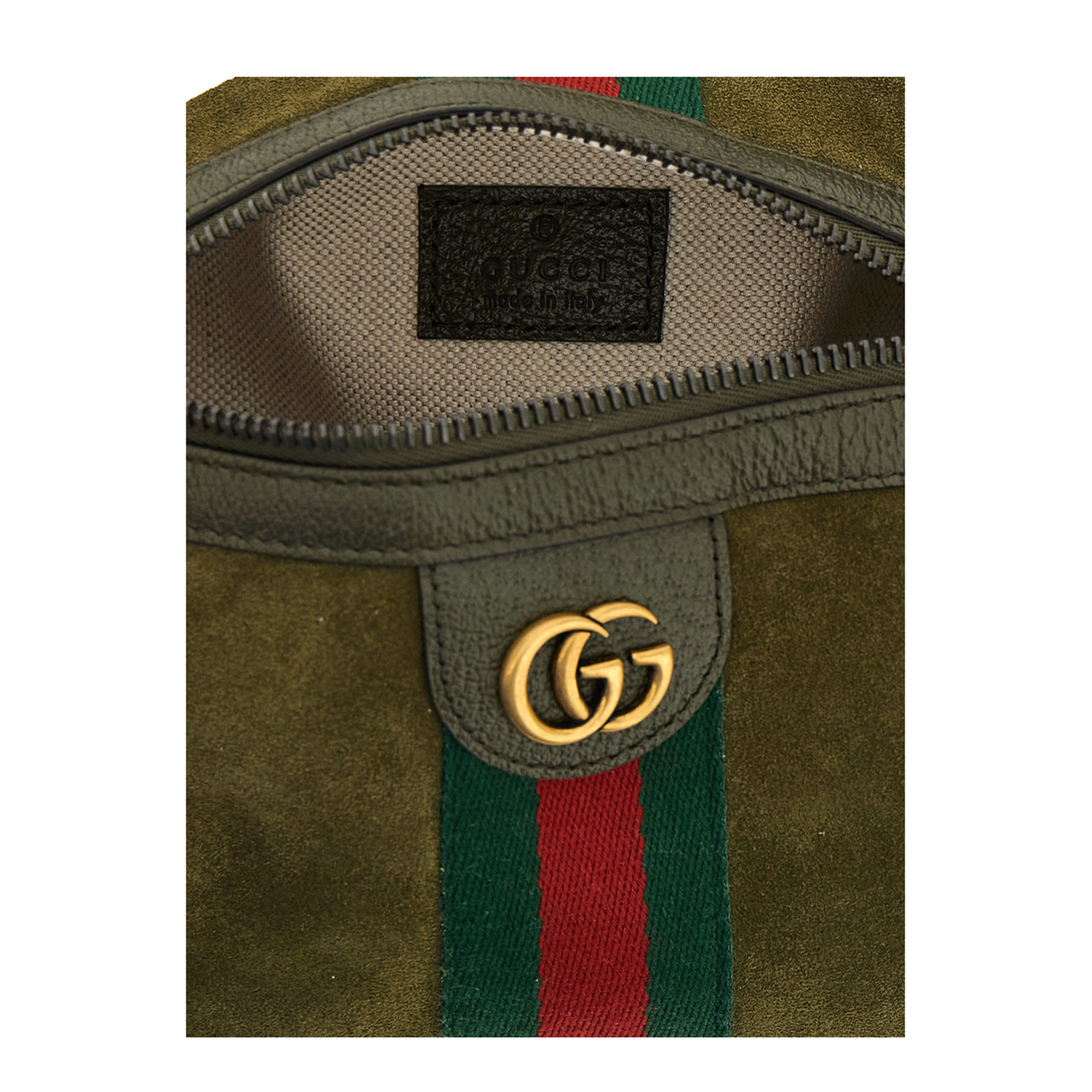 Ophidia Mini Shoulder Bag Suede Dark Green - Image 5