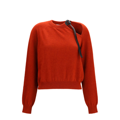 Crewneck Sweater with Cut-Out Detail - Image 1