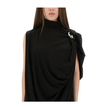 Draped Dress With Piercings - Image 2