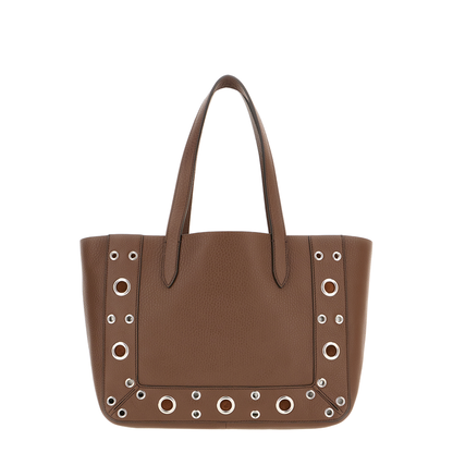 Brown Leather Small Shopping Bag - Image 3