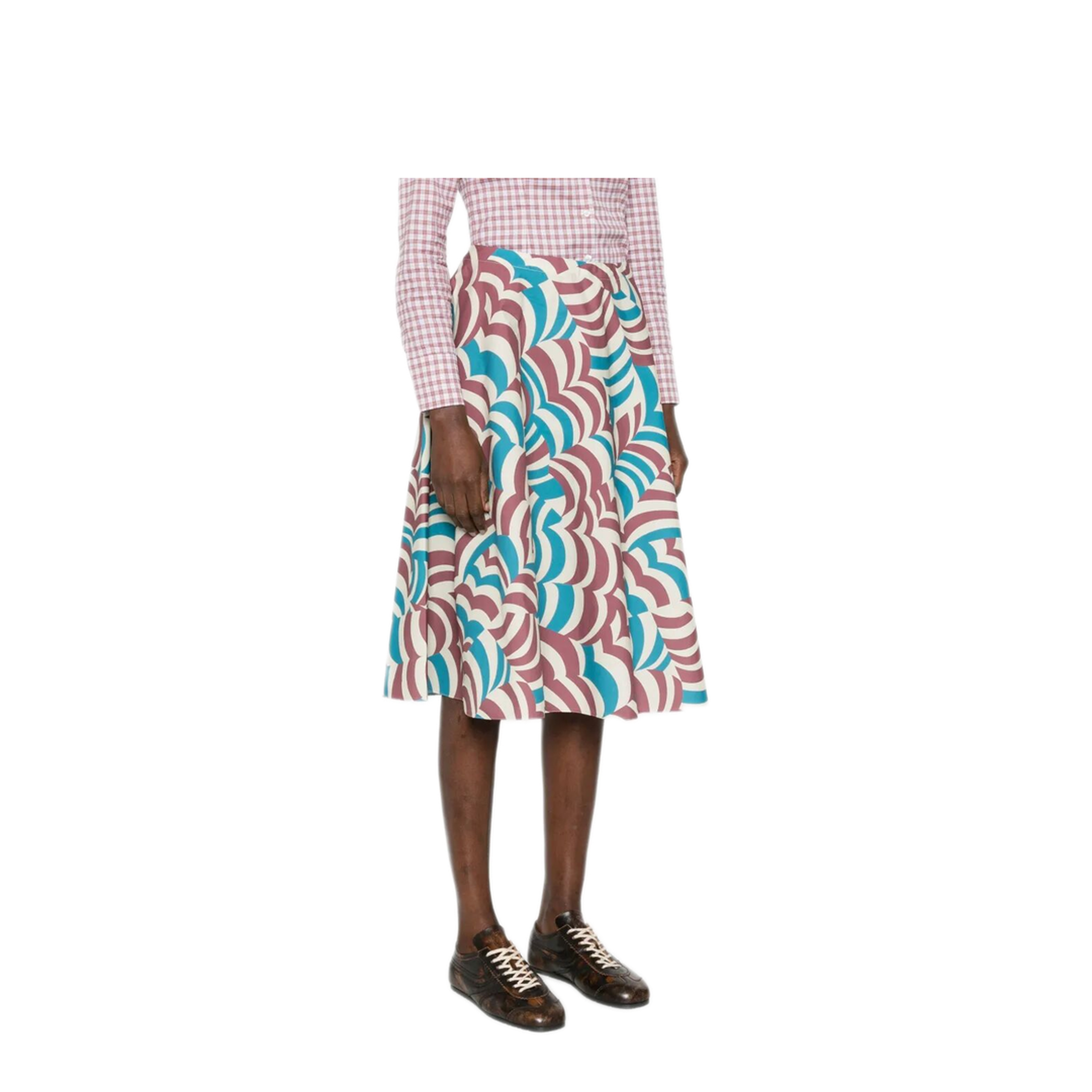 Printed Cotton Midi Skirt - Image 4
