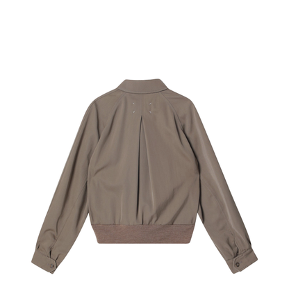 Beige Virgin Wool Zip-Up Jacket - Image 2