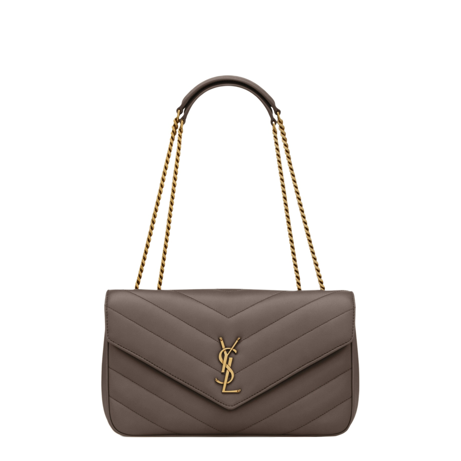 Loulou Medium MATELASSÉ Shoulder Bag Grey - Image 1