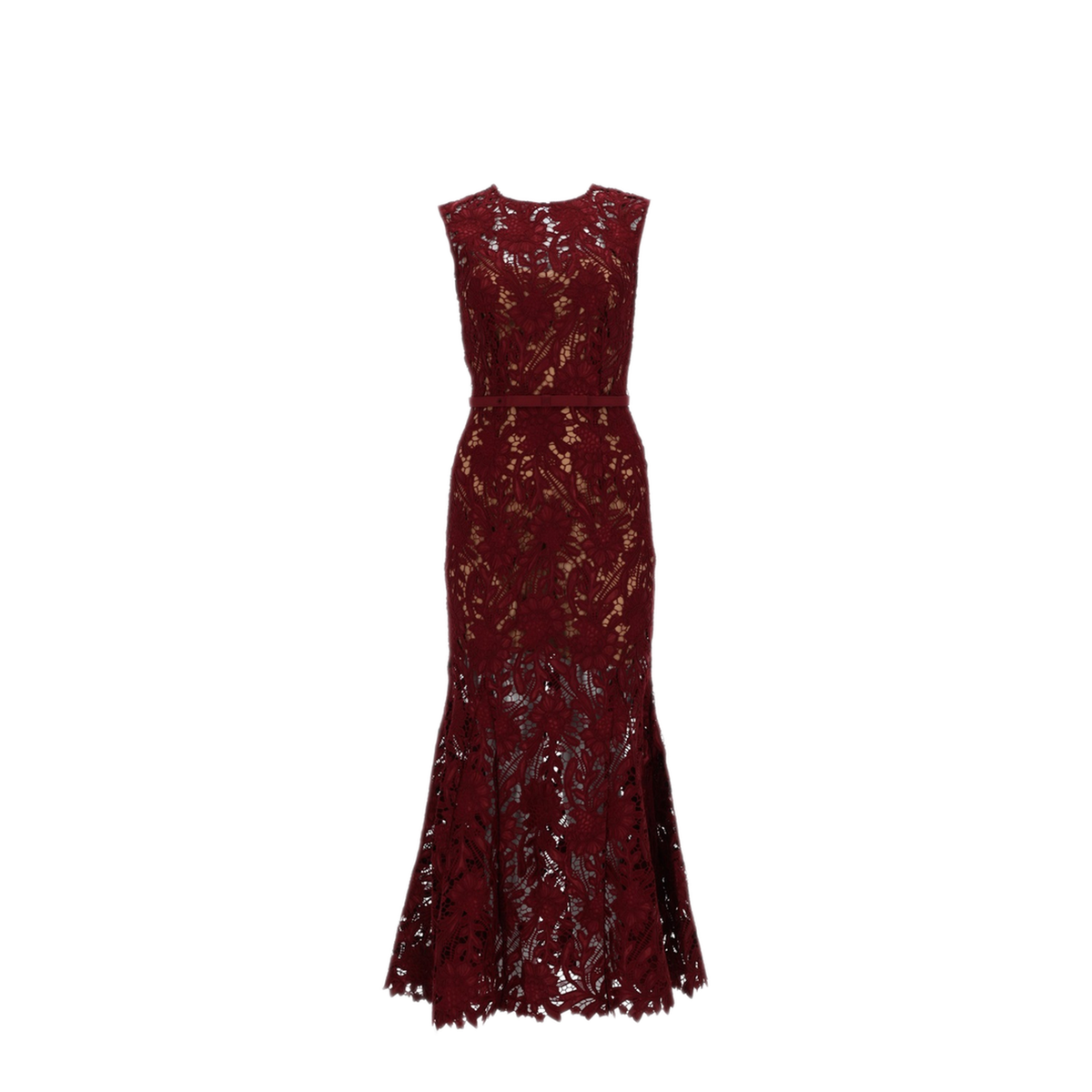 Floral Lace Midi Dress - Image 1