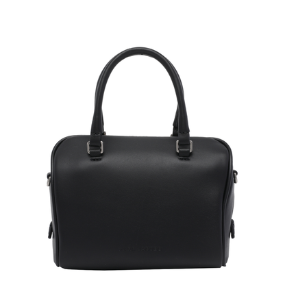 The Micro Bauletto Calf Leather Top Handle Bag - Black - Image 3