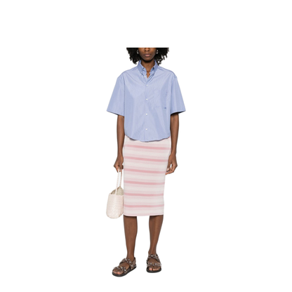 Striped Piqué Midi Skirt - Image 3