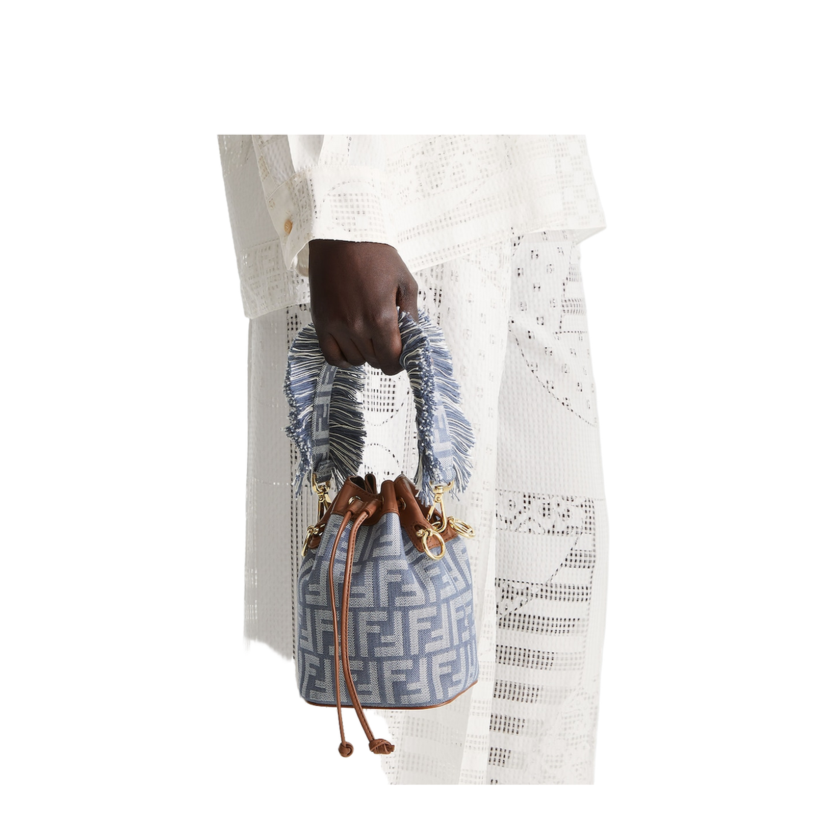 Mon Tresor Denim Bucket Bags - Blue - Image 4