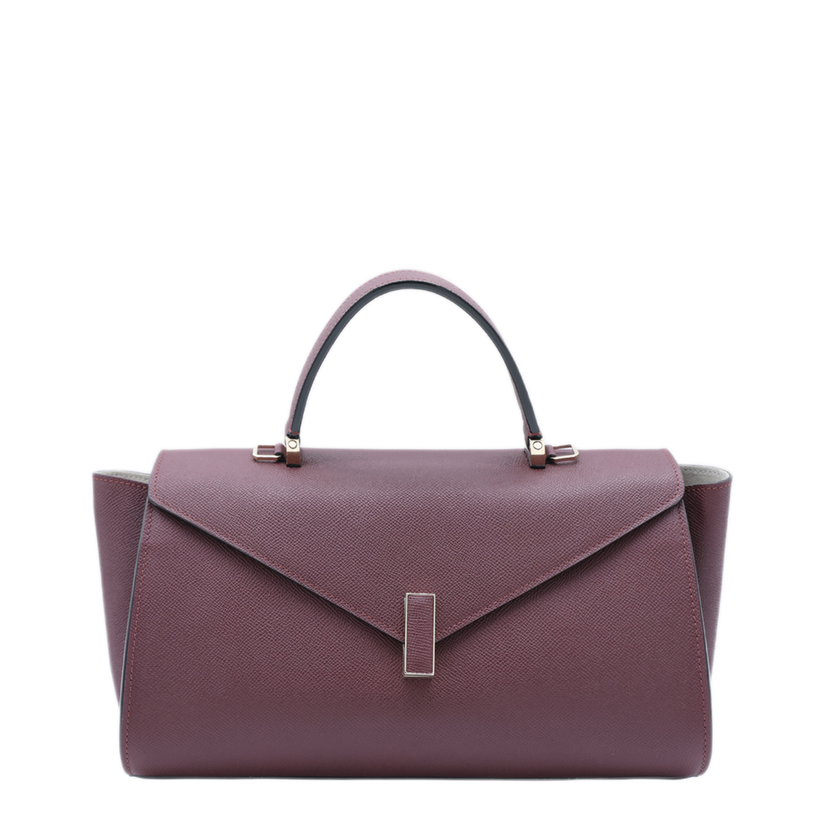 Iside Editor Medium Calf Leather Top Handle Bag - Claret Red - Image 2