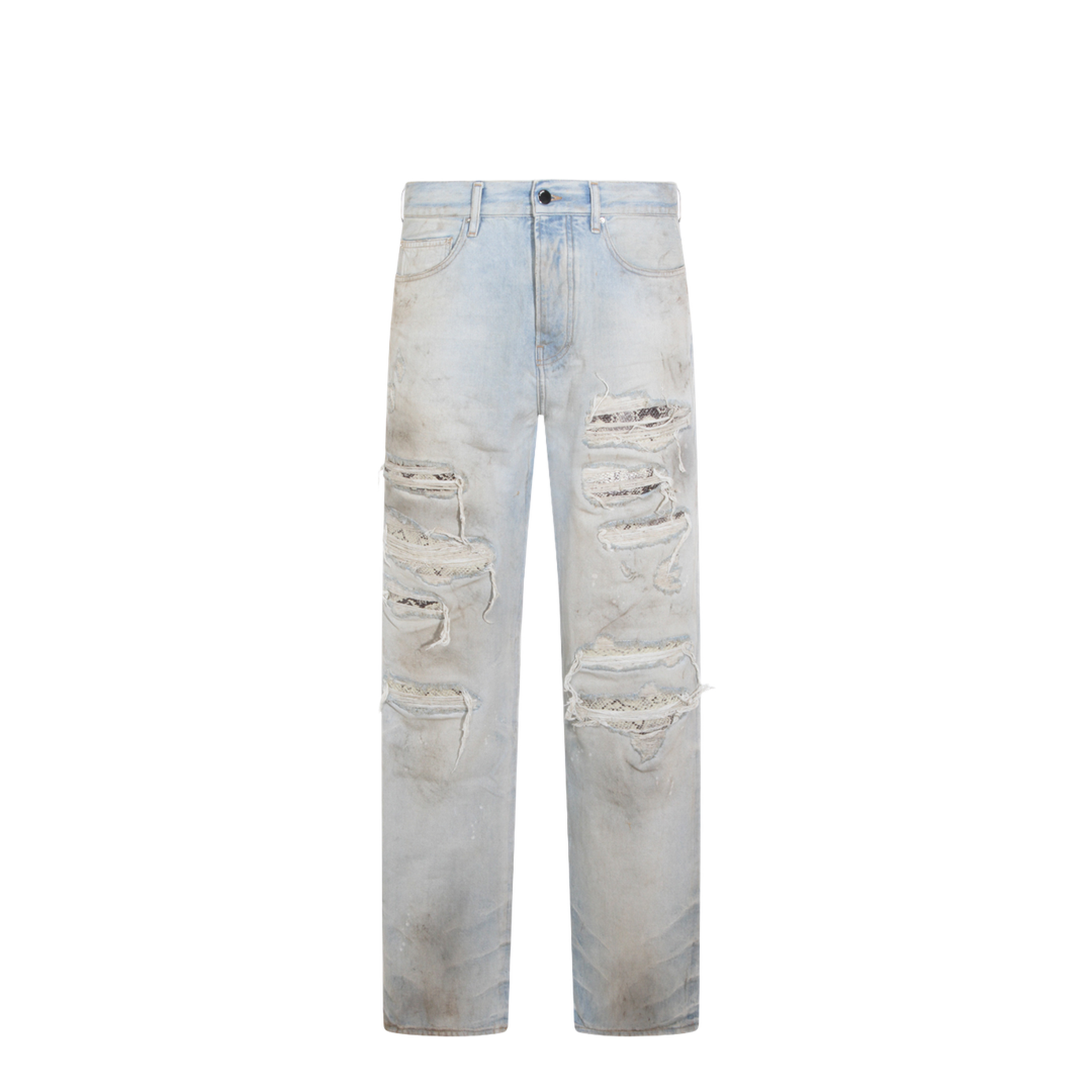 Light Blue Cotton Denim Jeans - Image 2