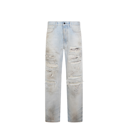 Light Blue Cotton Denim Jeans - Image 2