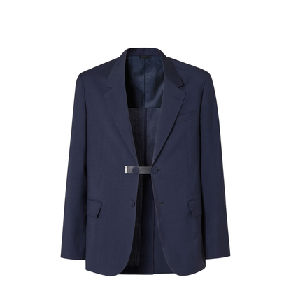 Wool Canvas Single-Breasted Blazer - Image 1