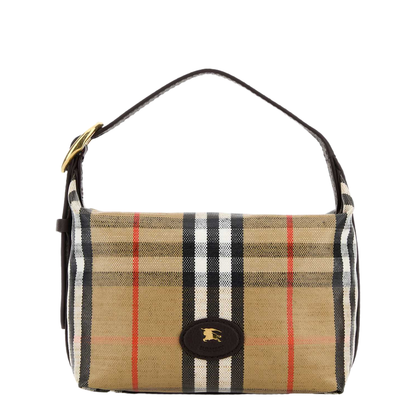 Coated Canvas Handbag With Check Pattern - Image 1