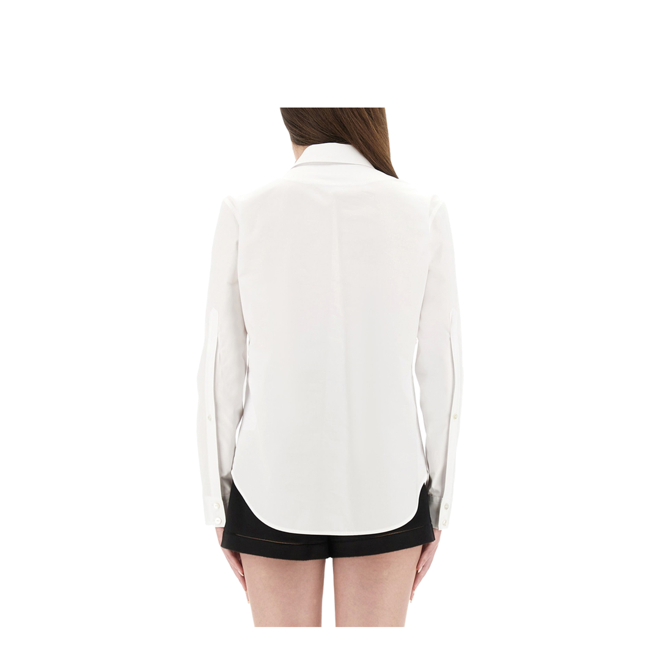 Cotton Poplin Shirt with Horsebit in White - Image 3